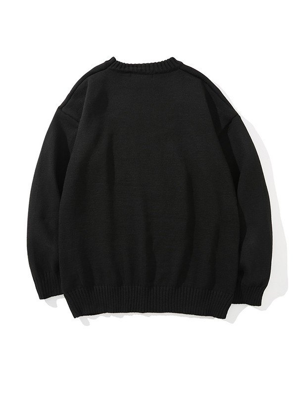 Suéter tipo jersey con gráfico de estatua de relámpago para hombre-1